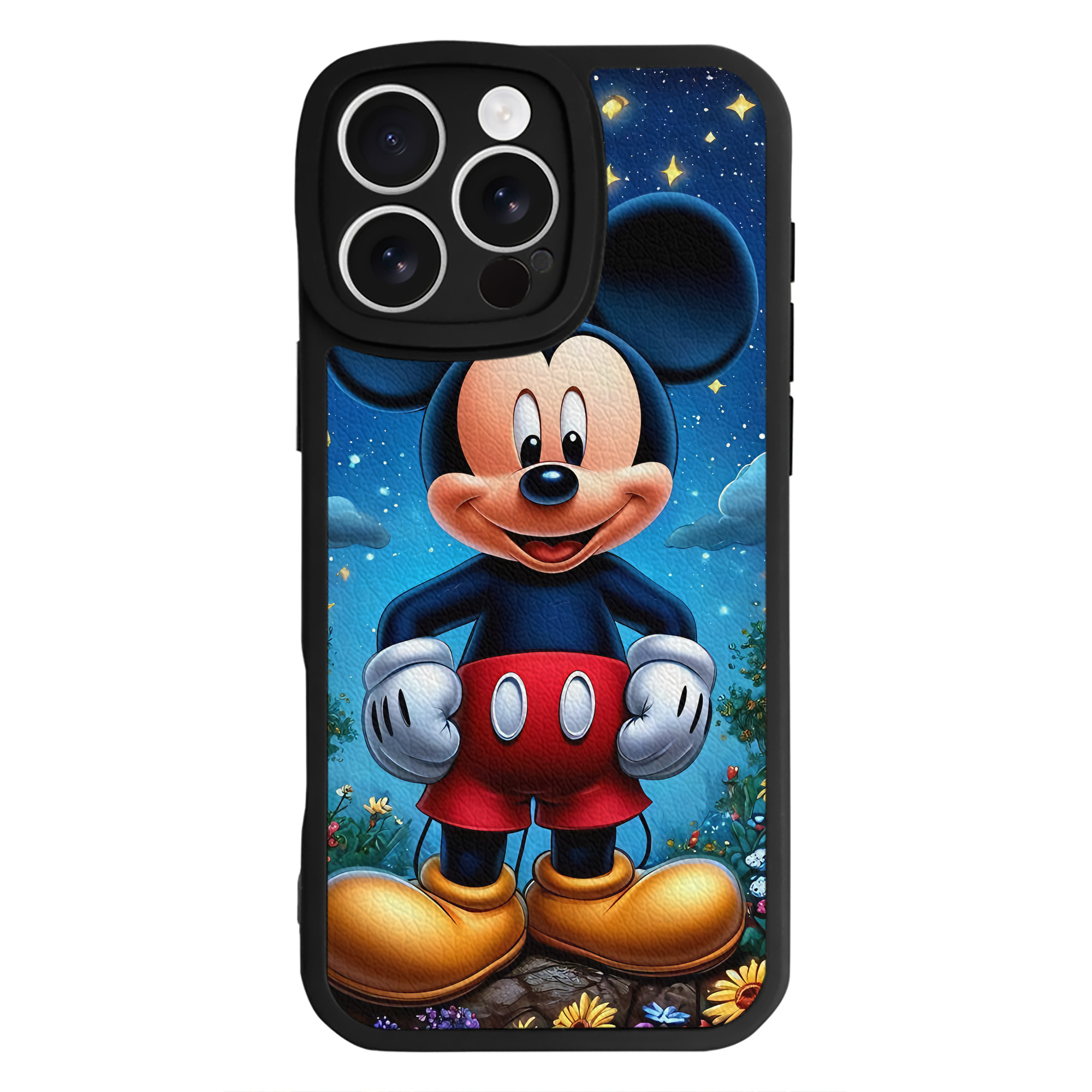 （画像用） ミッキーマウス Mickey Mouse 【iPhone 16シリーズ対応】シリコンスマホケース（レザー調） 材質：シリコン